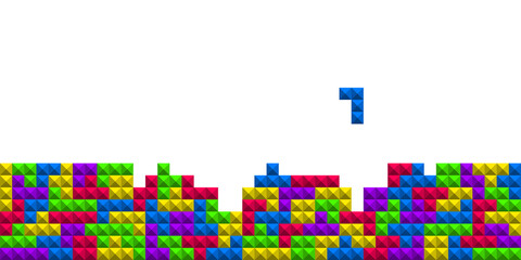 Wall Mural - tetris game. abstract seamless pattern. geometric shape. seamless vector pattern. vector isolated il