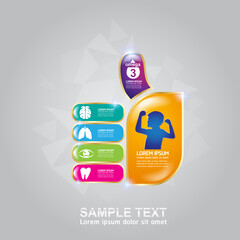 Omega Vitamin Calcium or Nutrition Logo Label Vector Concept.