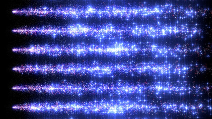 Wall Mural - Light waterfall fireworks star particle 3D illustration background.
