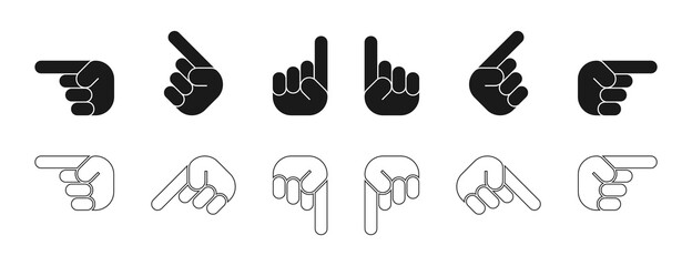 Wall Mural - hands. finger up. hands, isolated on white background. fingers in different directions. finger up ve