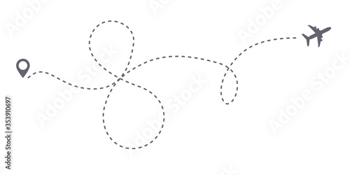 Fotomural Vector infinity or 8 eight airplane route travel path