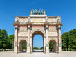 Deserted Carrousel Arch of Triumph with Luxor obelisk and arc de triomphe in the background - Paris, France