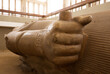 Massive limestone Statue of Ramses II at Mmphis Museum
