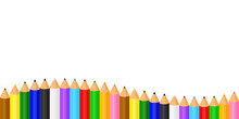 Colorful Pencils Crayon Pastel Cute In A Row On White Copy Space, Collection Colored Pencils Rows For Banner Preschool Kids, Clip Art Crayon Pencil Cartoon, Rainbow Pencil Kindergarten Child Learning