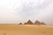 The pyramids of Giza, Menkaure, Khafre, and Khufu at Giza
