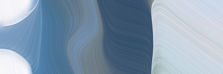 Poster - abstract artistic header with teal blue, light gray and pastel blue colors. fluid curved lines with dynamic flowing waves and curves for poster or canvas