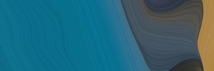 Aufkleber - abstract moving horizontal header with teal, peru and dark slate gray colors. fluid curved lines with dynamic flowing waves and curves for poster or canvas