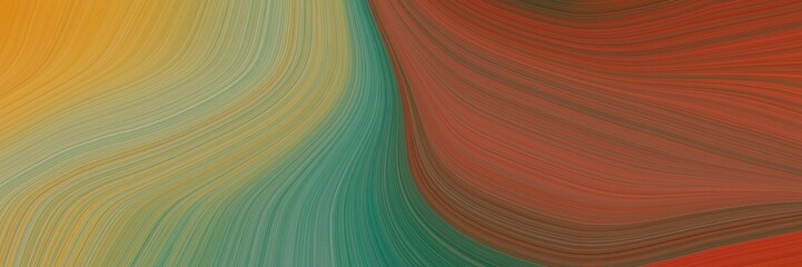 Leinwandbilder - abstract artistic designed horizontal header with brown, dark khaki and dark slate gray colors. fluid curved lines with dynamic flowing waves and curves for poster or canvas