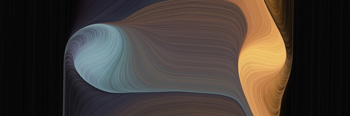 Aufkleber - abstract flowing horizontal header with very dark blue, peru and very dark pink colors. fluid curved flowing waves and curves for poster or canvas