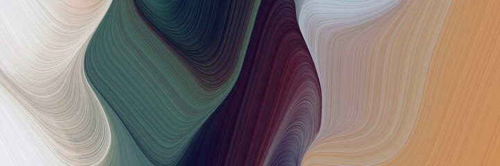 Poster - abstract modern horizontal banner with rosy brown, dark slate gray and light gray colors. fluid curved flowing waves and curves for poster or canvas