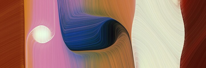 Poster - abstract dynamic designed horizontal banner with brown, light gray and rosy brown colors. fluid curved lines with dynamic flowing waves and curves for poster or canvas