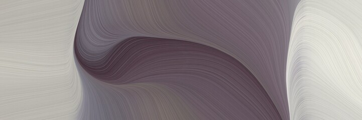 Poster - abstract moving horizontal header with dim gray, pastel gray and dark gray colors. fluid curved flowing waves and curves for poster or canvas