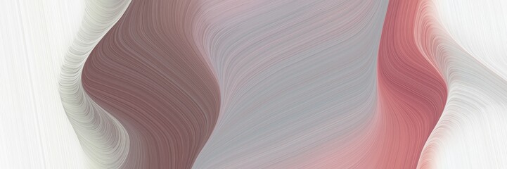 Aufkleber - abstract modern designed horizontal banner with dark gray, pastel brown and white smoke colors. fluid curved flowing waves and curves for poster or canvas