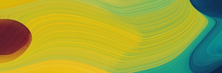 Leinwandbilder - abstract moving banner with golden rod, teal and old mauve colors. fluid curved lines with dynamic flowing waves and curves for poster or canvas
