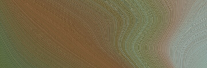Leinwandbilder - abstract flowing banner with pastel brown, dark sea green and gray gray colors. fluid curved flowing waves and curves for poster or canvas