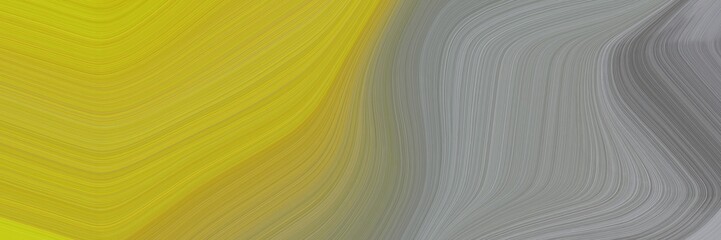 Leinwandbilder - abstract dynamic horizontal header with golden rod, dark gray and gray gray colors. fluid curved lines with dynamic flowing waves and curves for poster or canvas