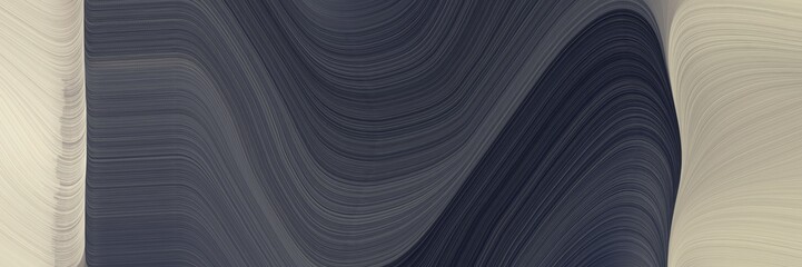 Leinwandbilder - abstract artistic horizontal banner with dark slate gray, ash gray and gray gray colors. fluid curved flowing waves and curves for poster or canvas