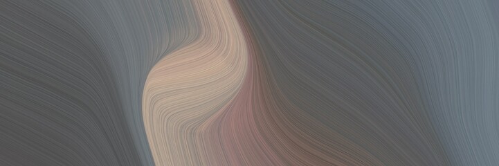 Poster - abstract surreal horizontal header with dim gray, rosy brown and gray gray colors. fluid curved flowing waves and curves for poster or canvas