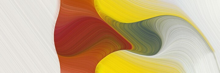 Leinwandbilder - abstract surreal horizontal banner with coffee, sienna and light gray colors. fluid curved lines with dynamic flowing waves and curves for poster or canvas