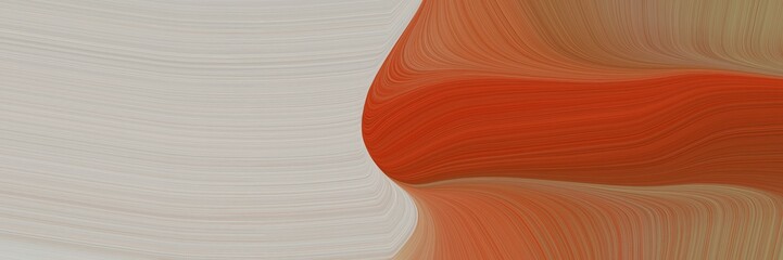 Poster - abstract flowing header with silver, sienna and pastel brown colors. fluid curved lines with dynamic flowing waves and curves for poster or canvas
