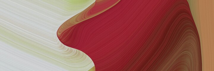 Leinwandbilder - abstract surreal horizontal header with dark moderate pink, pastel gray and dark khaki colors. fluid curved flowing waves and curves for poster or canvas