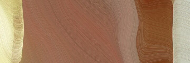 Leinwandbilder - abstract modern horizontal banner with pastel brown, pastel gray and tan colors. fluid curved flowing waves and curves for poster or canvas