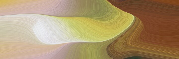Leinwandbilder - abstract modern banner with dark khaki, light gray and saddle brown colors. fluid curved flowing waves and curves for poster or canvas
