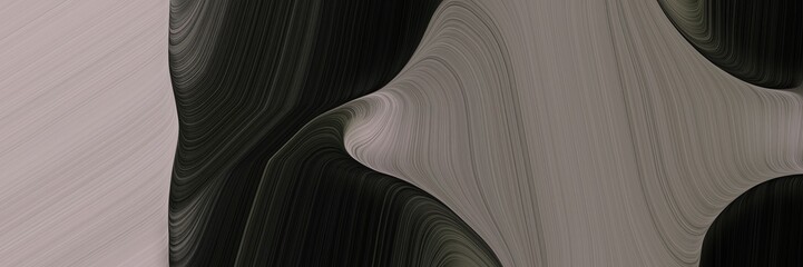 Leinwandbilder - abstract moving header with dim gray, very dark green and dark gray colors. fluid curved flowing waves and curves for poster or canvas