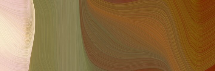 Leinwandbilder - abstract surreal horizontal header with brown, wheat and pastel brown colors. fluid curved lines with dynamic flowing waves and curves for poster or canvas