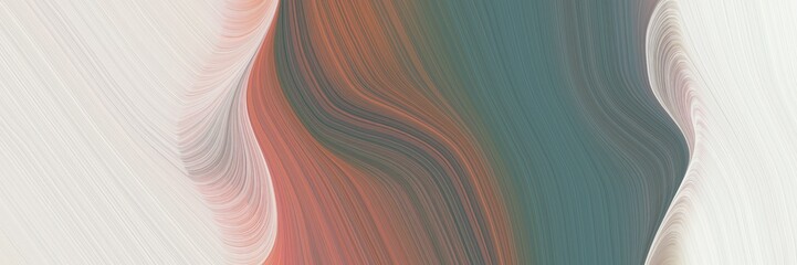 Poster - abstract colorful header with dim gray, pastel brown and antique white colors. fluid curved flowing waves and curves for poster or canvas