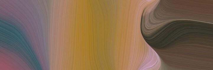 Poster - abstract surreal banner design with pastel brown, dark slate gray and gray gray colors. fluid curved lines with dynamic flowing waves and curves for poster or canvas
