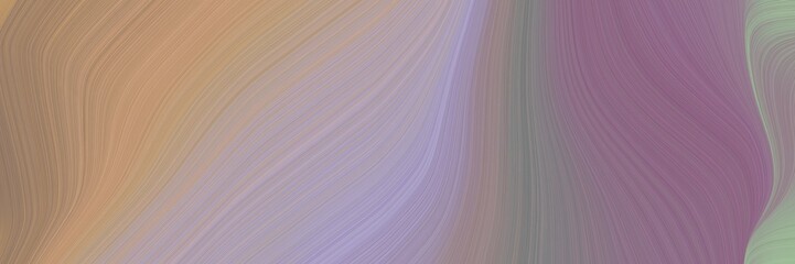 Poster - abstract moving horizontal banner with rosy brown, light pastel purple and antique fuchsia colors. fluid curved lines with dynamic flowing waves and curves for poster or canvas