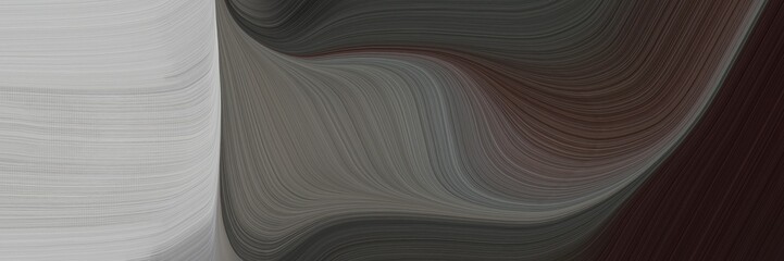 Poster - abstract modern designed horizontal header with dark slate gray, ash gray and very dark violet colors. fluid curved lines with dynamic flowing waves and curves for poster or canvas