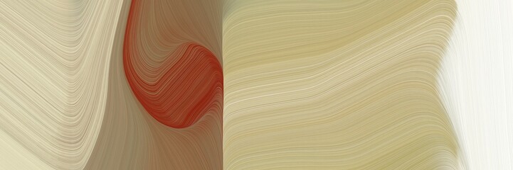 Poster - abstract dynamic designed horizontal banner with tan, saddle brown and linen colors. fluid curved lines with dynamic flowing waves and curves for poster or canvas