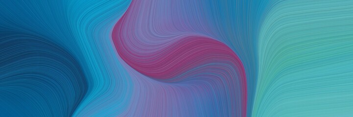 Leinwandbilder - abstract decorative banner with teal blue, cadet blue and dark slate blue colors. fluid curved lines with dynamic flowing waves and curves for poster or canvas