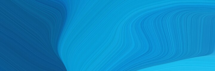 Poster - abstract dynamic header design with dodger blue, teal and strong blue colors. fluid curved flowing waves and curves for poster or canvas