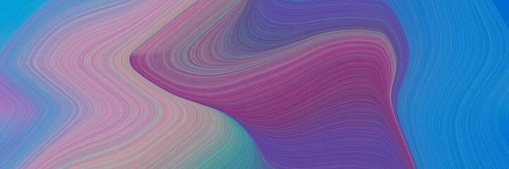 Leinwandbilder - abstract dynamic designed horizontal banner with antique fuchsia, strong blue and pastel purple colors. fluid curved lines with dynamic flowing waves and curves for poster or canvas