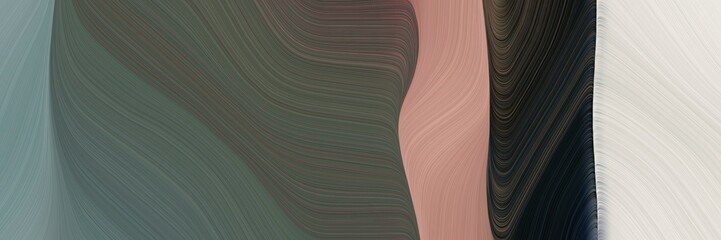 Leinwandbilder - abstract colorful horizontal banner with dark slate gray, pastel gray and slate gray colors. fluid curved flowing waves and curves for poster or canvas