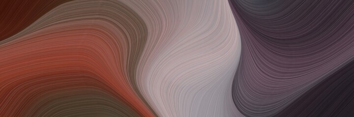 Aufkleber - abstract dynamic horizontal header with old mauve, dark gray and rosy brown colors. fluid curved flowing waves and curves for poster or canvas