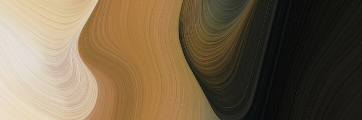 Aufkleber - abstract modern horizontal header with peru, pastel brown and pastel gray colors. fluid curved flowing waves and curves for poster or canvas