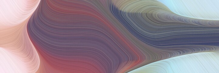 Aufkleber - abstract dynamic horizontal banner with old lavender, dim gray and light gray colors. fluid curved lines with dynamic flowing waves and curves for poster or canvas