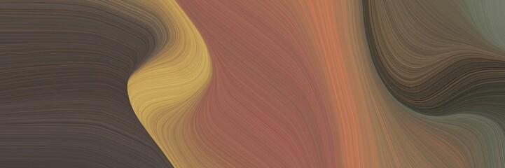 Poster - abstract modern designed horizontal header with old mauve, peru and pastel brown colors. fluid curved lines with dynamic flowing waves and curves for poster or canvas