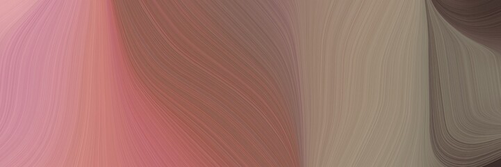 Aufkleber - abstract dynamic horizontal banner with pastel brown, rosy brown and old mauve colors. fluid curved lines with dynamic flowing waves and curves for poster or canvas