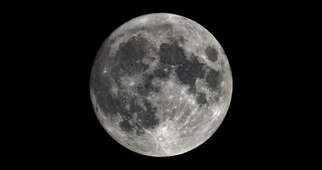 Wall Mural - full moon seen with telescope