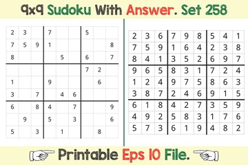 Wall Mural - Advance Sudoku Puzzle Games Easy to Hard with Answer