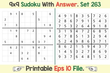 Wall Mural - Advance Sudoku Puzzle Games Easy to Hard with Answer