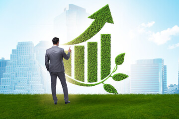 Sticker - Green economy growth concept with businessman