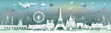 Fototapeta Paryż - Travel to france panorama view famous landmarks of the world.
