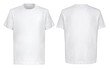 © alexeysulima11 - Front and back views of white t-shirt on isolated on white background regular style. Blank t shirt for your logo.