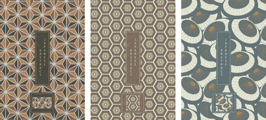 Wall Mural - oriental japanese style abstract seamless pattern background design geometry star polygon, cross and